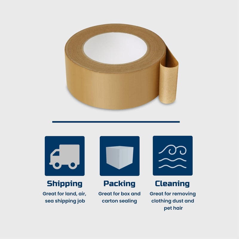 Lichamp Kraft Packing Tape, Brown Kraft Gummed Tape for Packing Boxes, Shipping Cardboard and Carton Sealing, 6 Rolls x 2 inch x 55 Yard x 7 mil, B206BN - Image 4